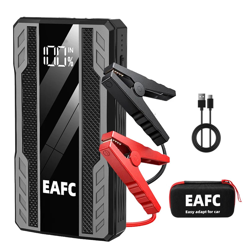 EAFC Avviatore di Emergenza Auto 2000A / 600A – Power Bank Portatile, Booster Batteria 12V per Diesel e Benzina