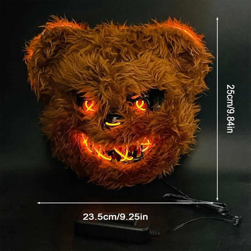 Maschera LED Halloween con coniglio e orso