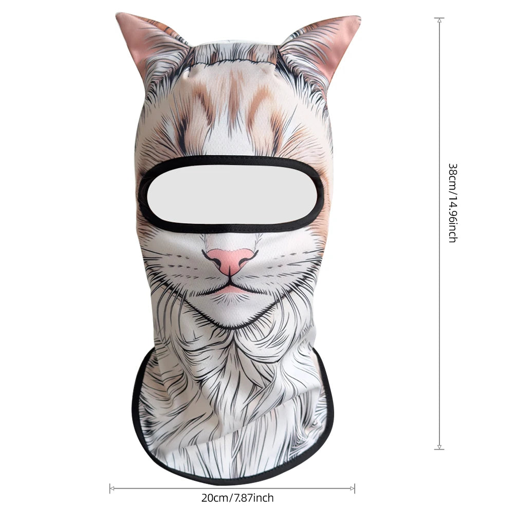 Passamontagna 3D Animali – Maschera Integrale per Moto, Bici, Sci, Protezione UV Collo e Viso