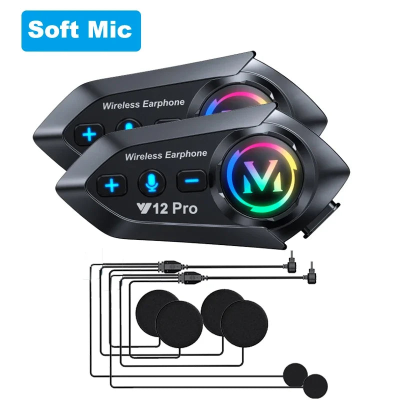 Interfono Bluetooth per casco moto Y12 Pro