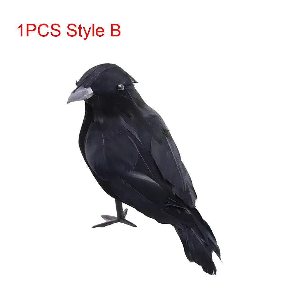 Corvo nero realistico decorativo per Halloween