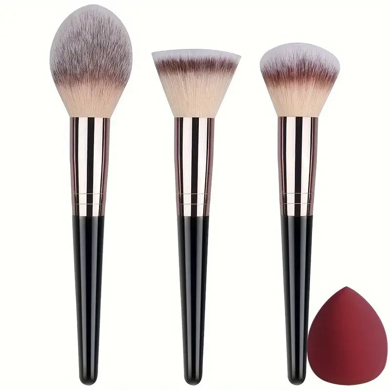 Set Pennelli Make-up Professionali – 3/10/15/18/20 pz, Setole Morbide, Fondotinta, Occhi, Blush e Contouring + Spugnetta Opzionale