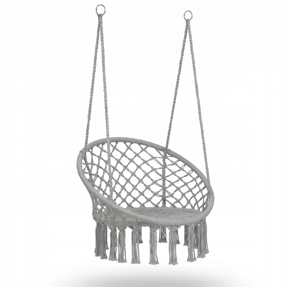 Sedia Pensile Boho Intrecciata – Dondolo a Nido per Giardino, Terrazza, Balcone e Interni, Stile Boho, Portata 160 kg