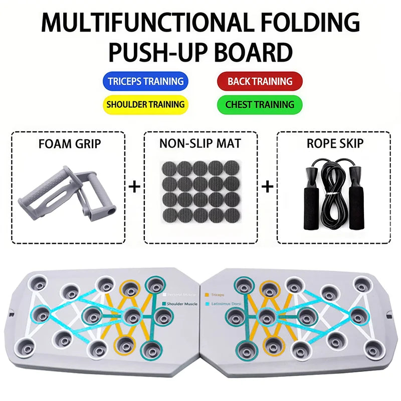 Push-up Board Multifunzione Pieghevole – Panca per Pettorali, Addome, Braccia e Schiena, Portatile per Casa e Palestra