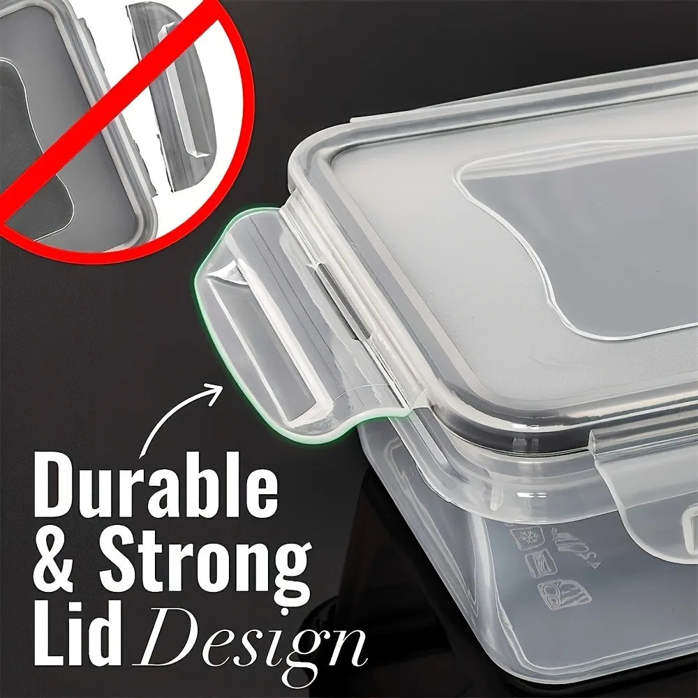 Set 8 Contenitori Alimentari Ermetici Senza BPA con Coperchi a Clip – Adatti a Microonde e Freezer, in Plastica PP per Alimenti Secchi, Frutta e Verdura