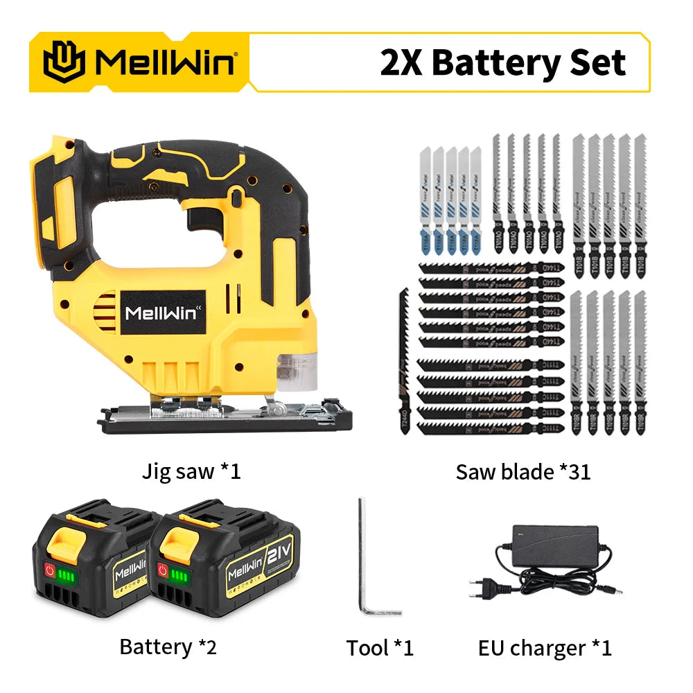 Seghetto Alternativo Elettrico MELLWIN 3500 RPM – Senza Fili con 31 Lame, 3 Velocità
