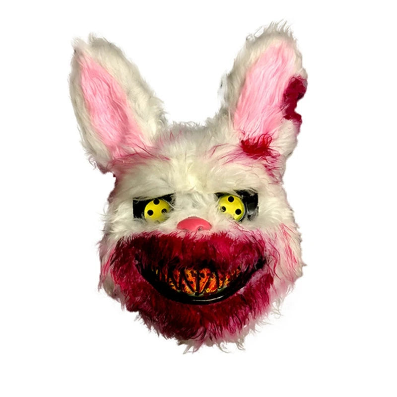 Maschera peluche Halloween con coniglio e orso