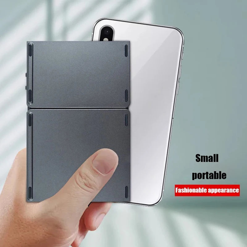 Tastiera Bluetooth Pieghevole Tri-fold con Touchpad – Mini, Ricaricabile, Wireless per Windows Android iOS