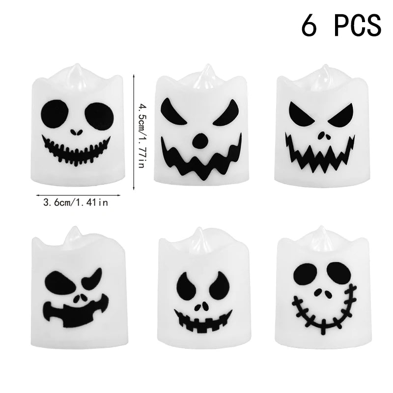 Candele LED Halloween con fantasmi e zucche