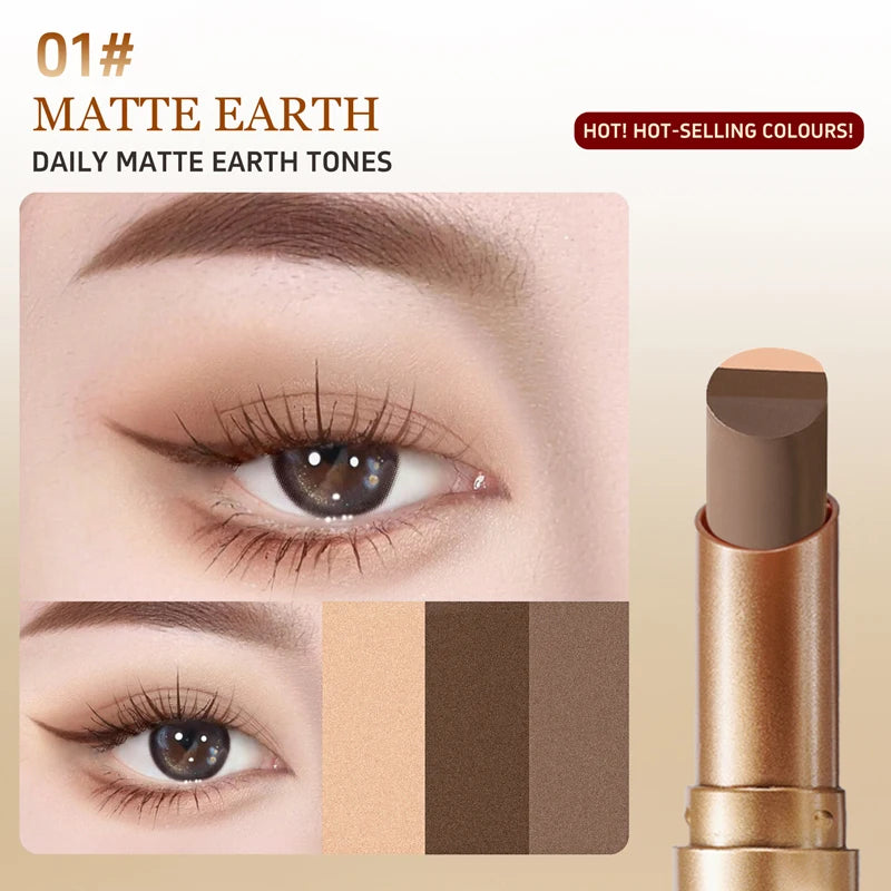 O'CHEAL Matita Ombretti 3 Colori – Glitter Waterproof, Lunga Durata, Finish Gradiente