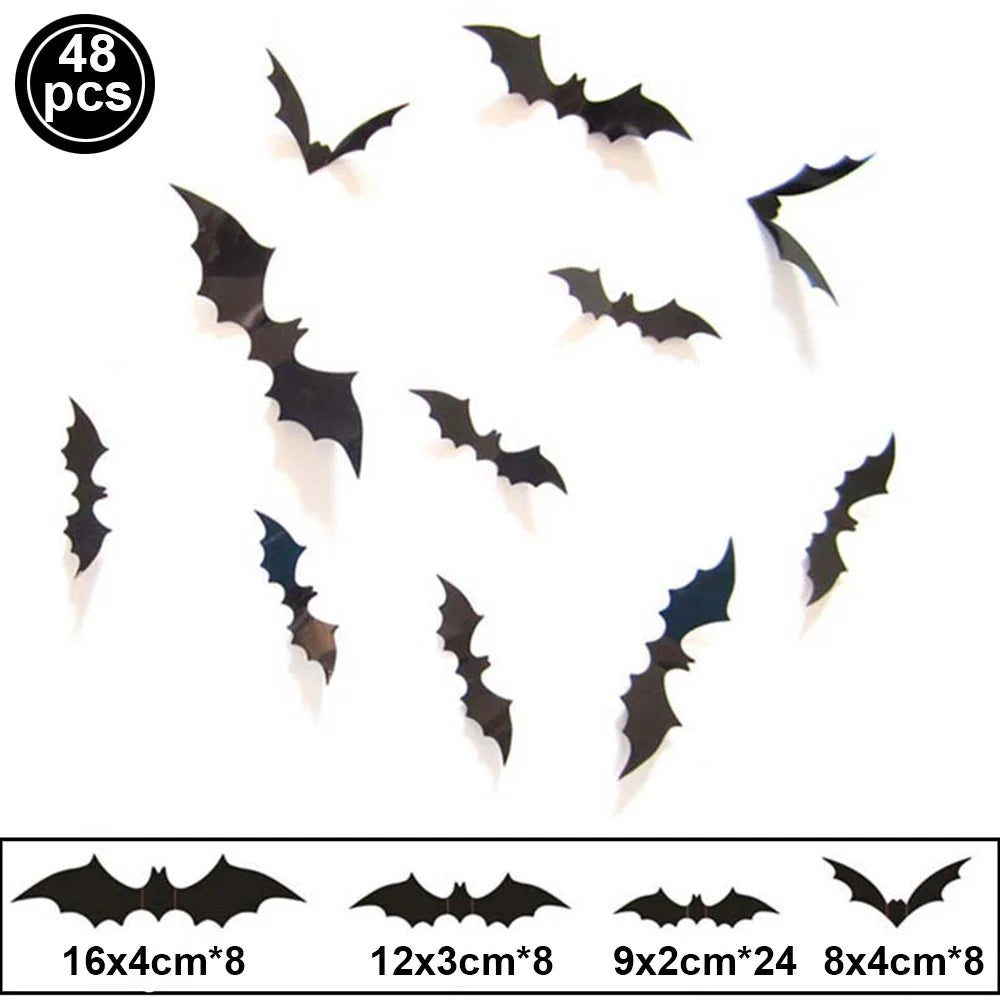 Pipistrelli 3D adesivi da parete per Halloween