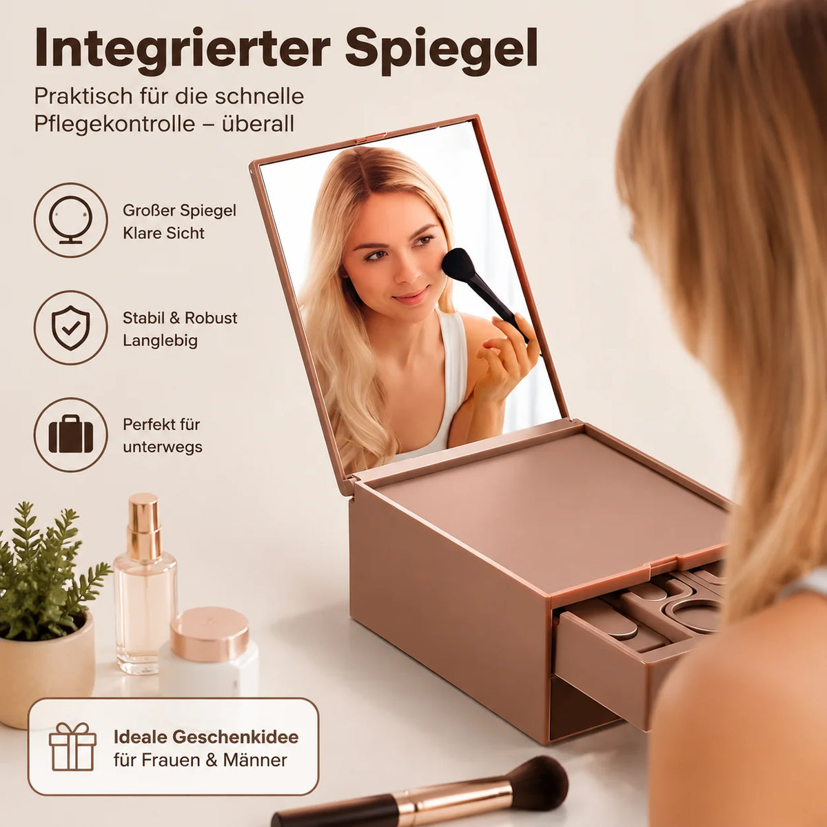 Set Manicure e Pedicure 13 Pezzi con Specchio – Acciaio Inox, Idea Regalo per Donna e Uomo