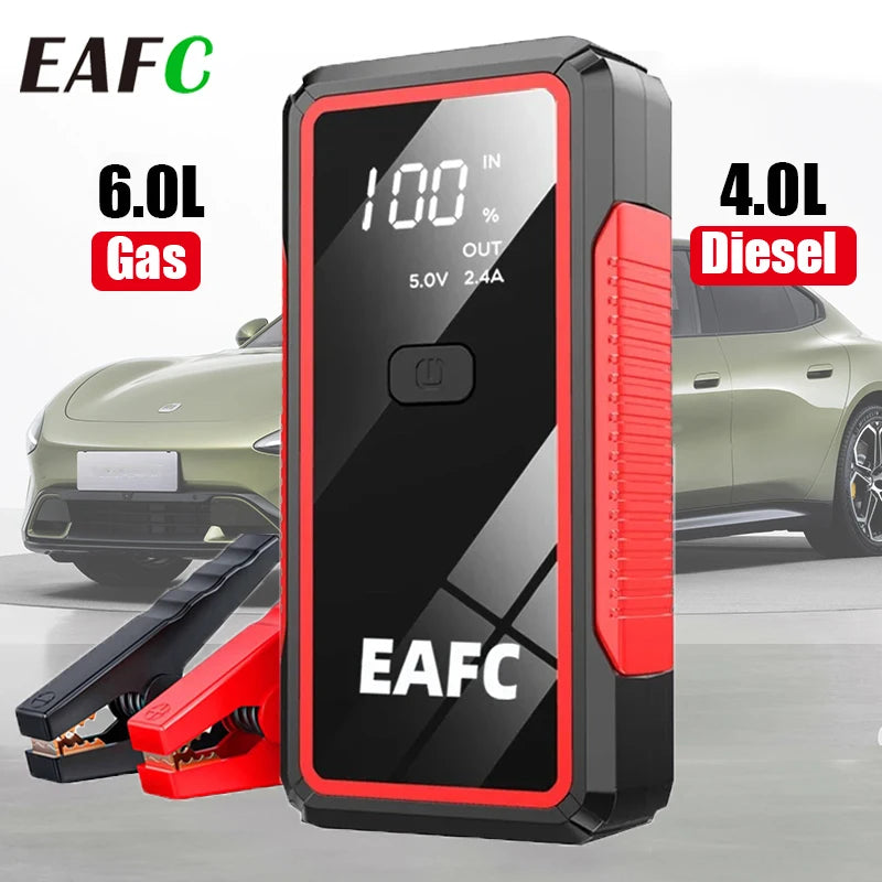 EAFC Avviatore di Emergenza Auto 2000A / 600A – Power Bank Portatile, Booster Batteria 12V per Diesel e Benzina