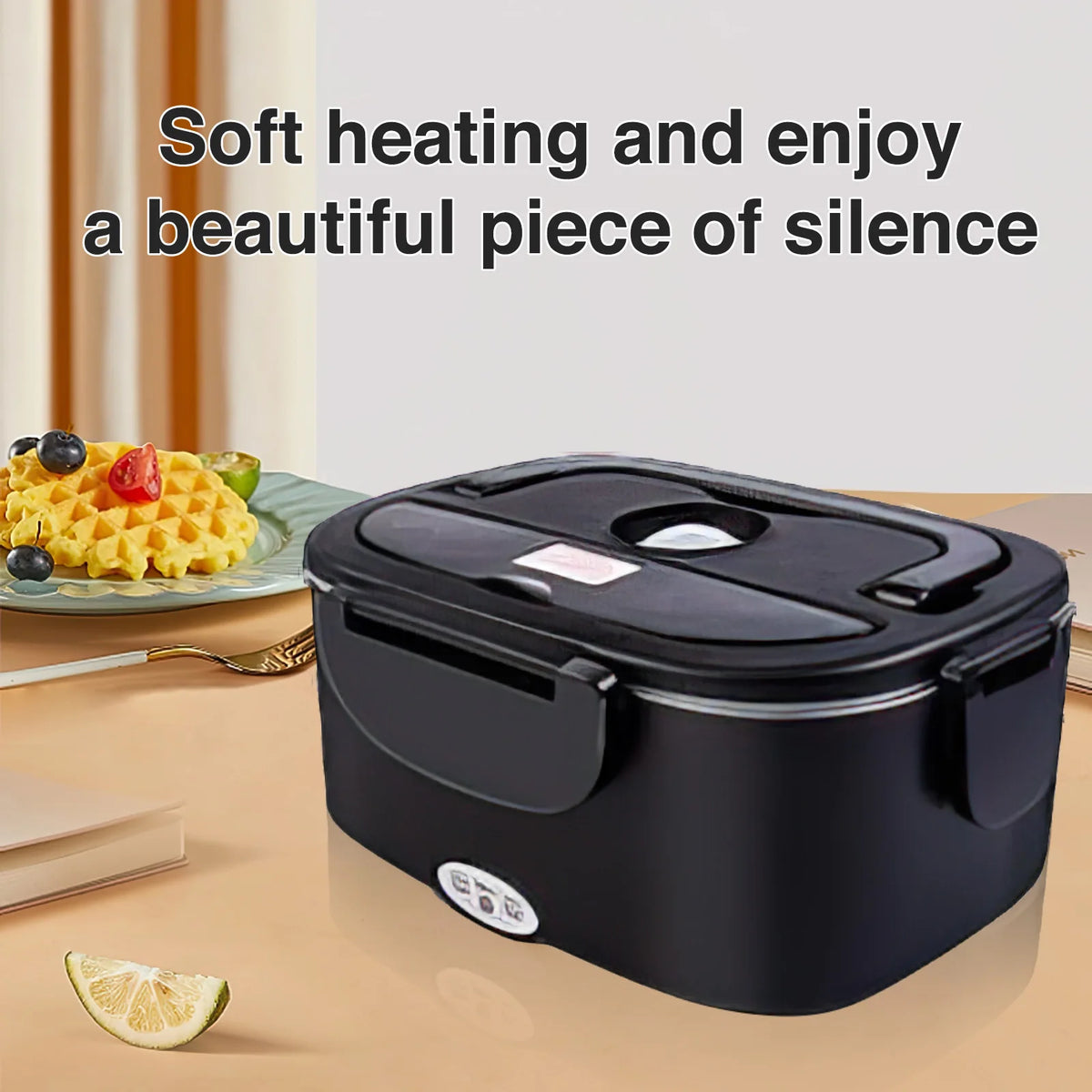 Lunch Box Elettrica 1,5L – Scaldavivande Portatile Auto e Ufficio, 12V/24V/220V Multi-Tensione con Contenitore in Acciaio Inox