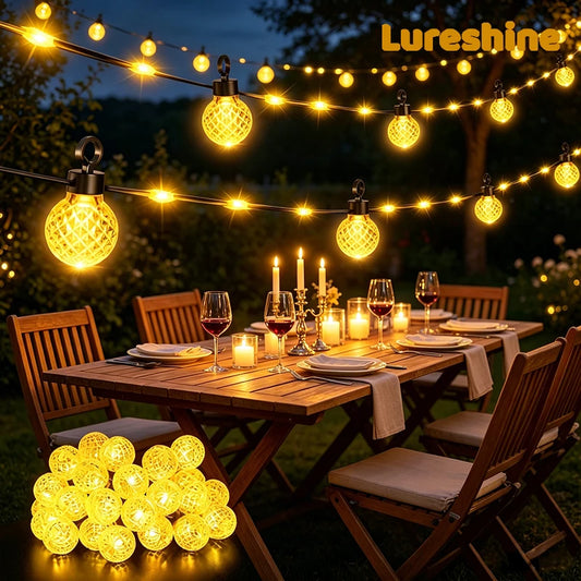 Catena luminosa LED con sfere marocchine e telecomando