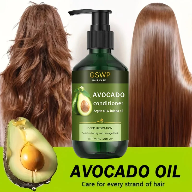 Set Shampoo e Balsamo all’Avocado GSWP – con Olio di Avocado e Olio di Jojoba, Idratazione Profonda e Rafforzamento del Capello, Unisex
