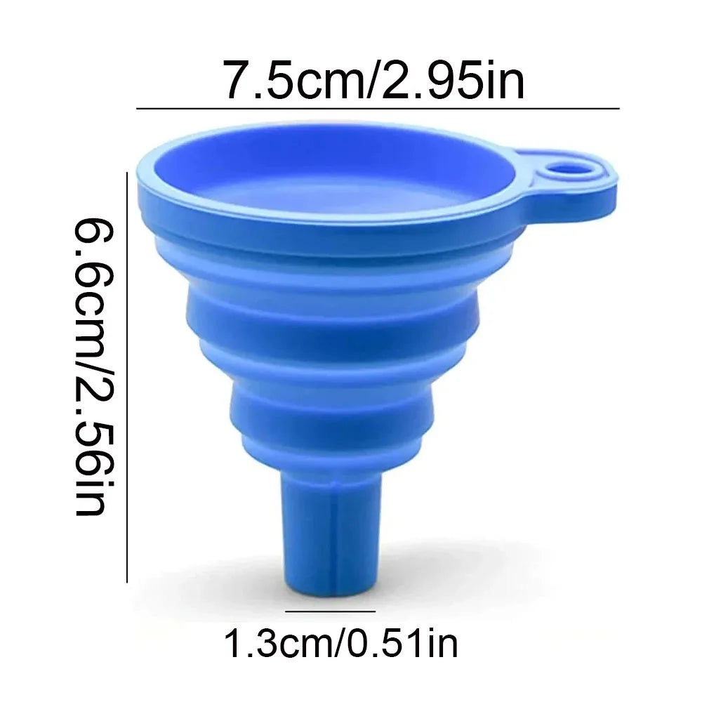Imbuto Universale Pieghevole in Silicone per Auto – Per Olio Motore, Carburante, Liquidi – Compatto e Resistente al Calore