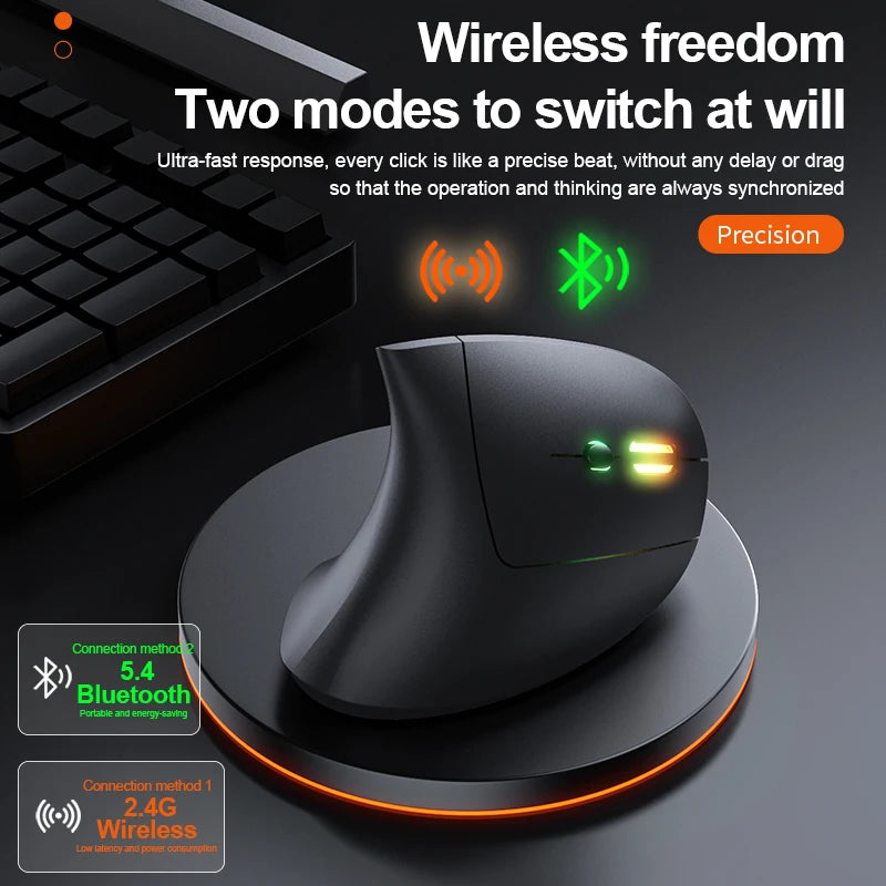 Mouse verticale ergonomico wireless 2.4G e Bluetooth