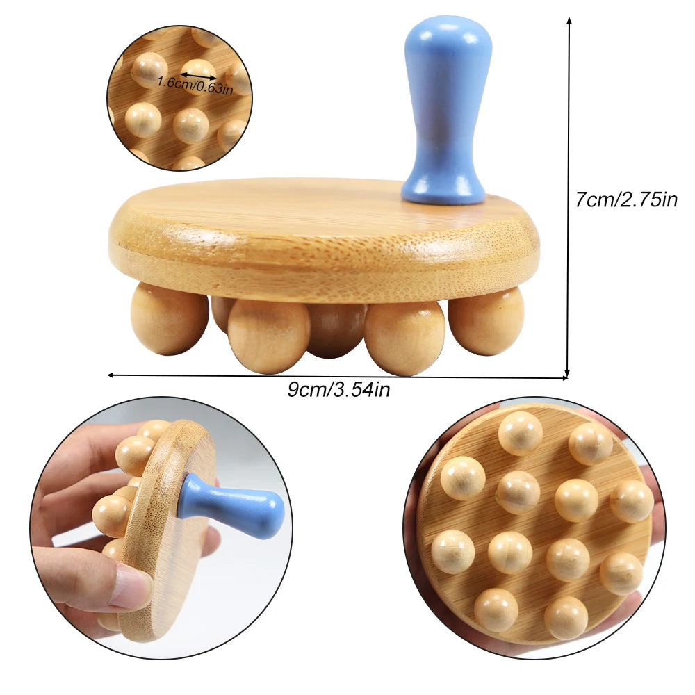 Massaggiatore a Fungo in Legno JOMMJO – Drenaggio Linfatico e Anti-Cellulite per Tutto il Corpo