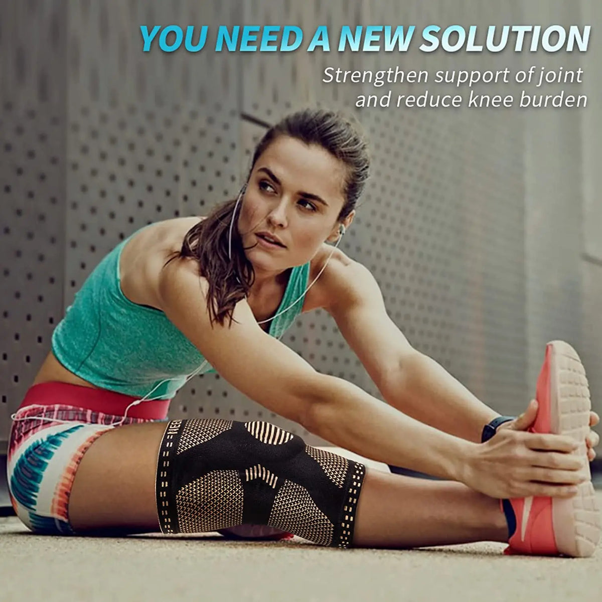 NEENCA Ginocchiera in Fibra di Rame con Cuscinetto Gel Rotuleo e Stabilizzatori Laterali – per Dolore al Ginocchio, Artrite, ACL e Sport