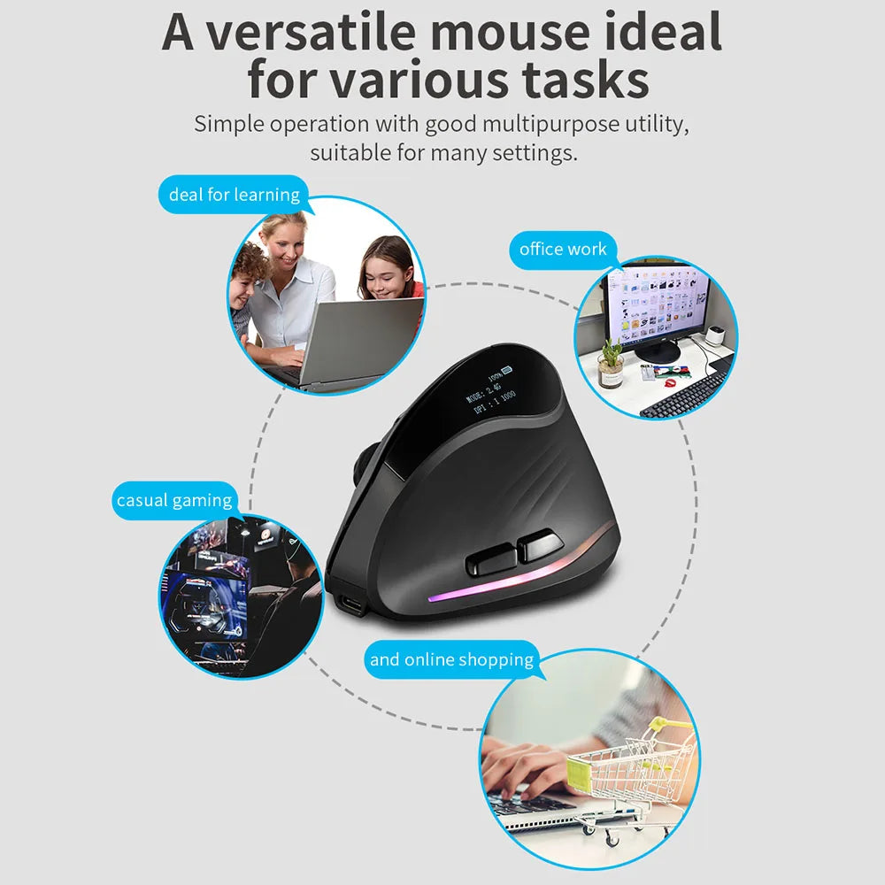 Mouse verticale ergonomico Lefon F35 ricaricabile