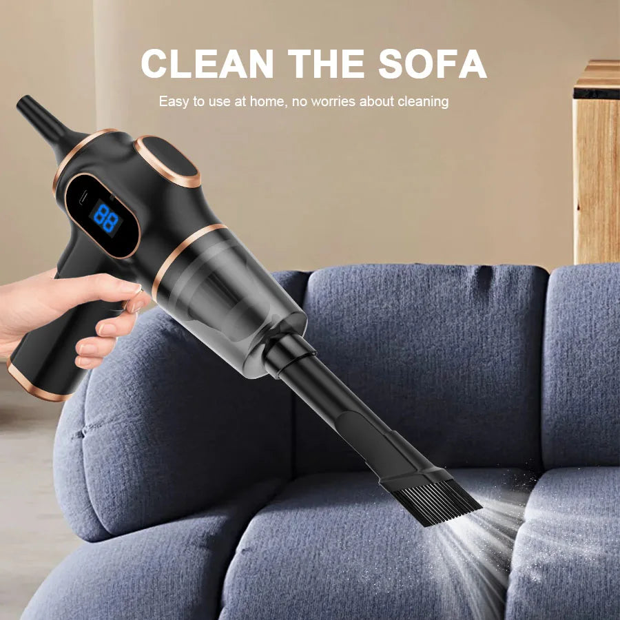Aspirapolvere Portatile Wireless per Auto e Casa – 60W, Filtro HEPA, Senza Fili, per Divano, Tappeti e Tastiere