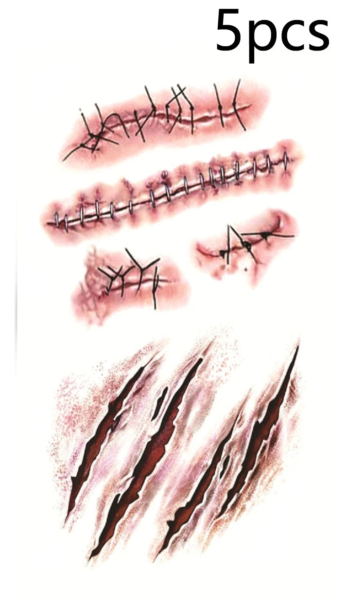 Tatuaggi temporanei cicatrici effetto sangue per Halloween