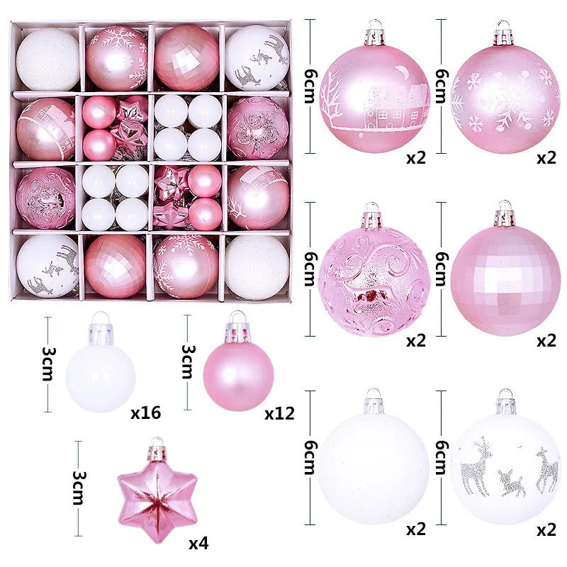 Set 44 palline di Natale da 3-6 cm