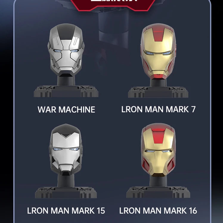 Iron Man – Casco/Maschera 9 Stili | War Machine, MK16, MK42, MK85 | Modello da Assemblare, Idea Regalo