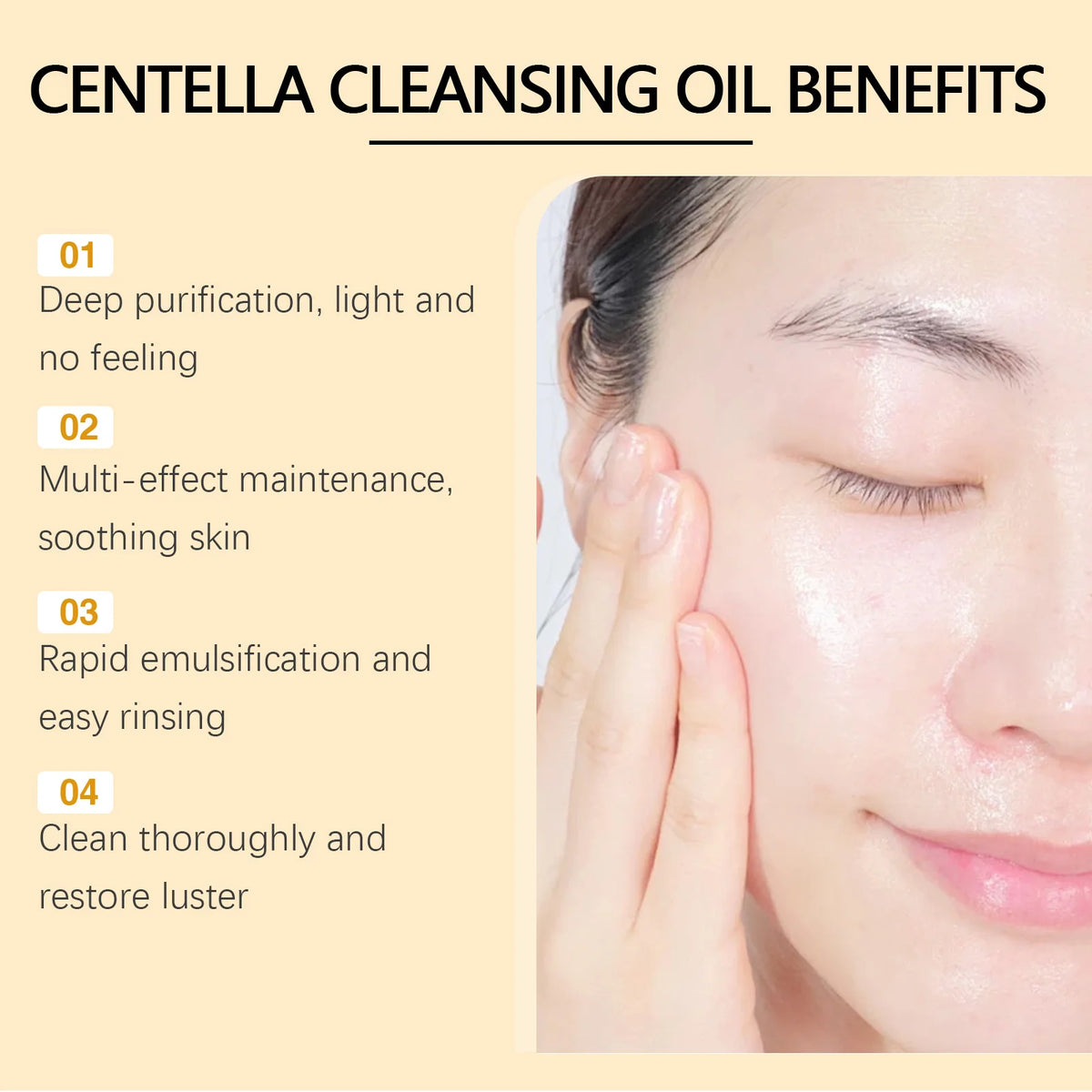 Olio Detergente Struccante alla Centella Asiatica – 100ml, Pori Puliti, Idratante, Leggero e Delicato, Skincare Coreana