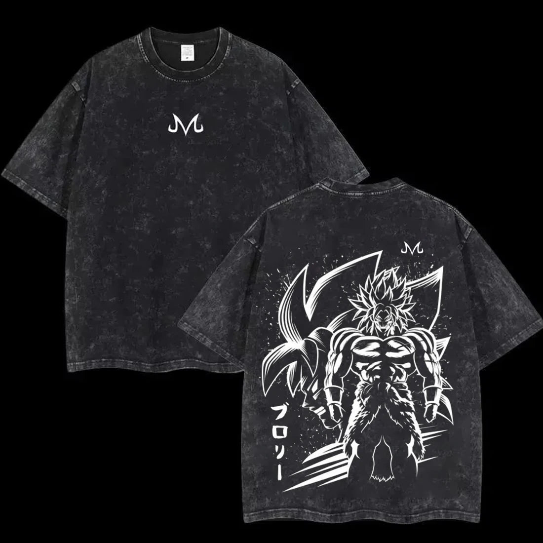 T-Shirt Dragon Ball Cosplay – Goku & Vegeta | Oversize Washed, Cotone, Anime Harajuku Streetwear Uomo