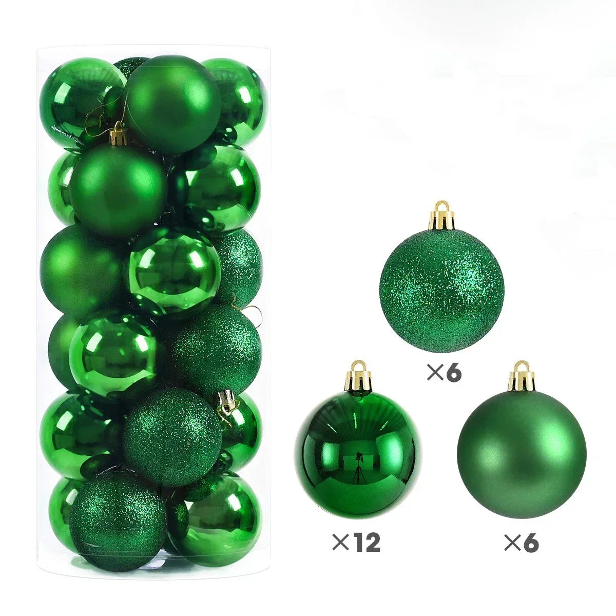 Set 24 palline di Natale da 3, 4 o 6 cm