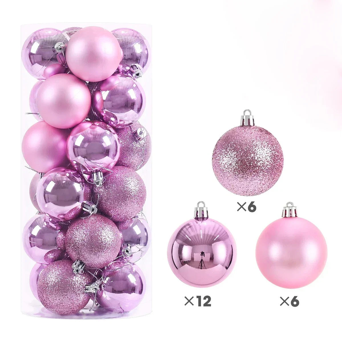 Set 24 palline di Natale da 3, 4 o 6 cm