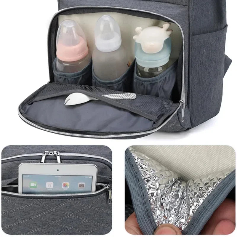 Zaino Fasciatoio Mommy Bag – Borsa Pannolini Grande Capacità con Tappetino Cambio