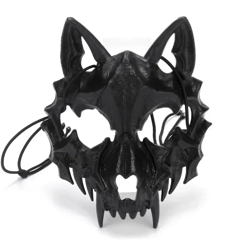 Maschera teschio demone con denti lunghi