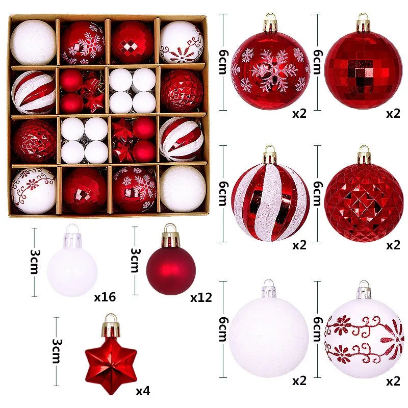 Set 44 palline di Natale da 3-6 cm