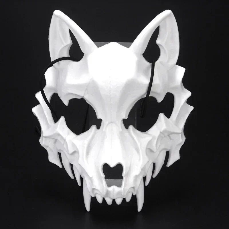 Maschera teschio demone con denti lunghi