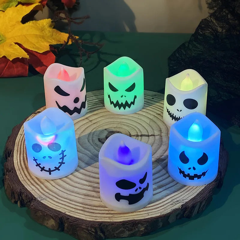 Candele LED Halloween con fantasmi e zucche