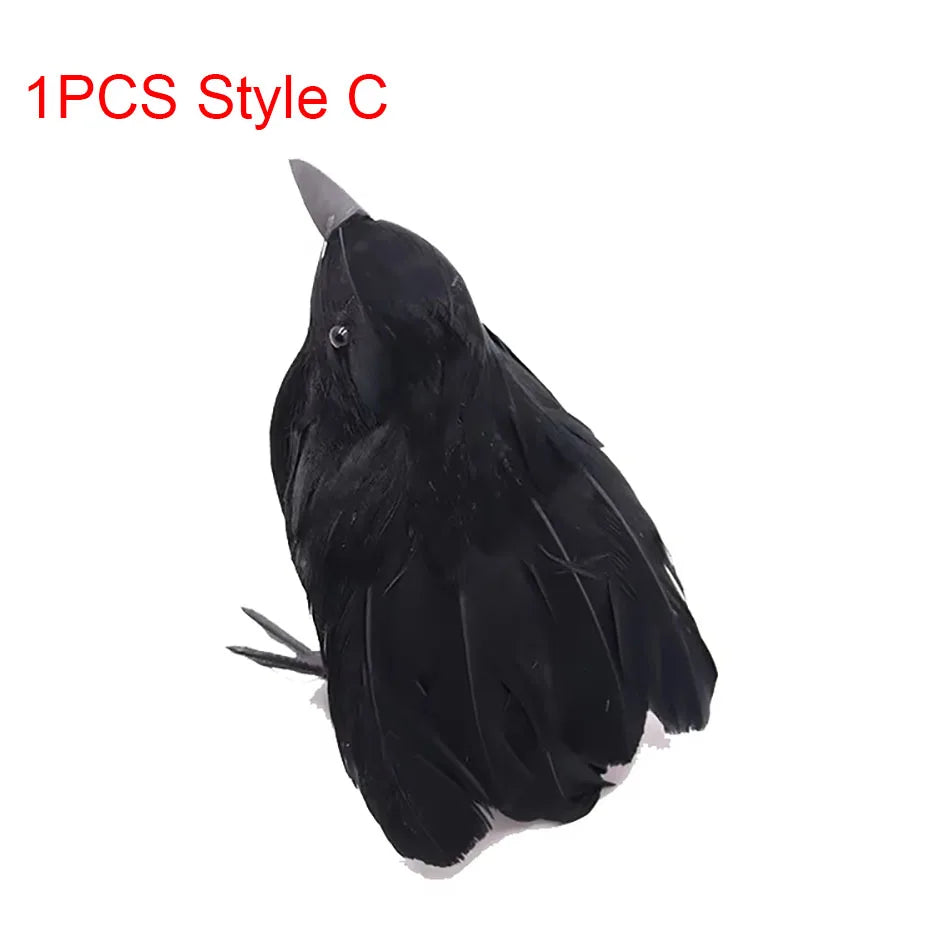 Corvo nero realistico decorativo per Halloween