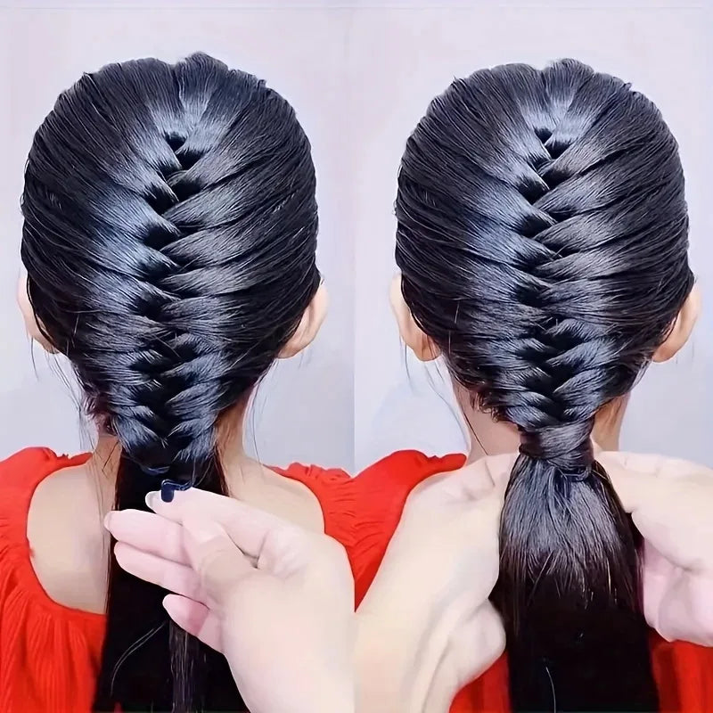 Set Accessori per Acconciature – Strumento per Trecce a Spina di Pesce, Intrecciatore DIY per Coda di Cavallo Elegante