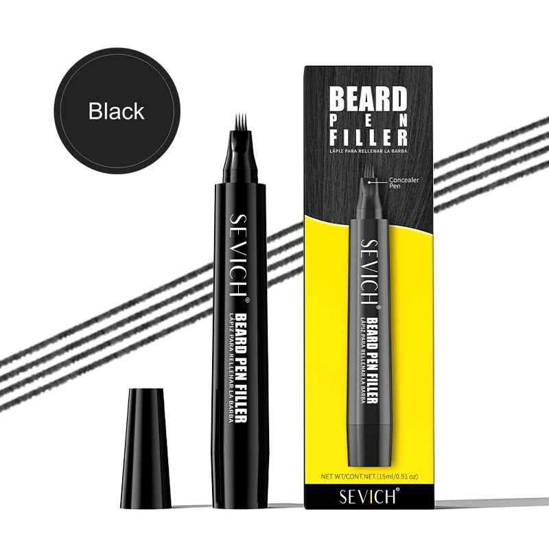 SEVICH Penna Colorante Barba Waterproof – Filler Infoltente con Fibre, Effetto Naturale Tutto il Giorno