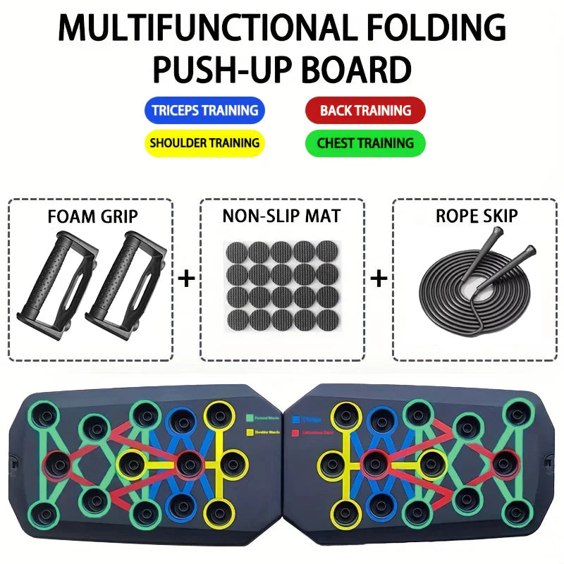 Push-up Board Multifunzione Pieghevole – Panca per Pettorali, Addome, Braccia e Schiena, Portatile per Casa e Palestra