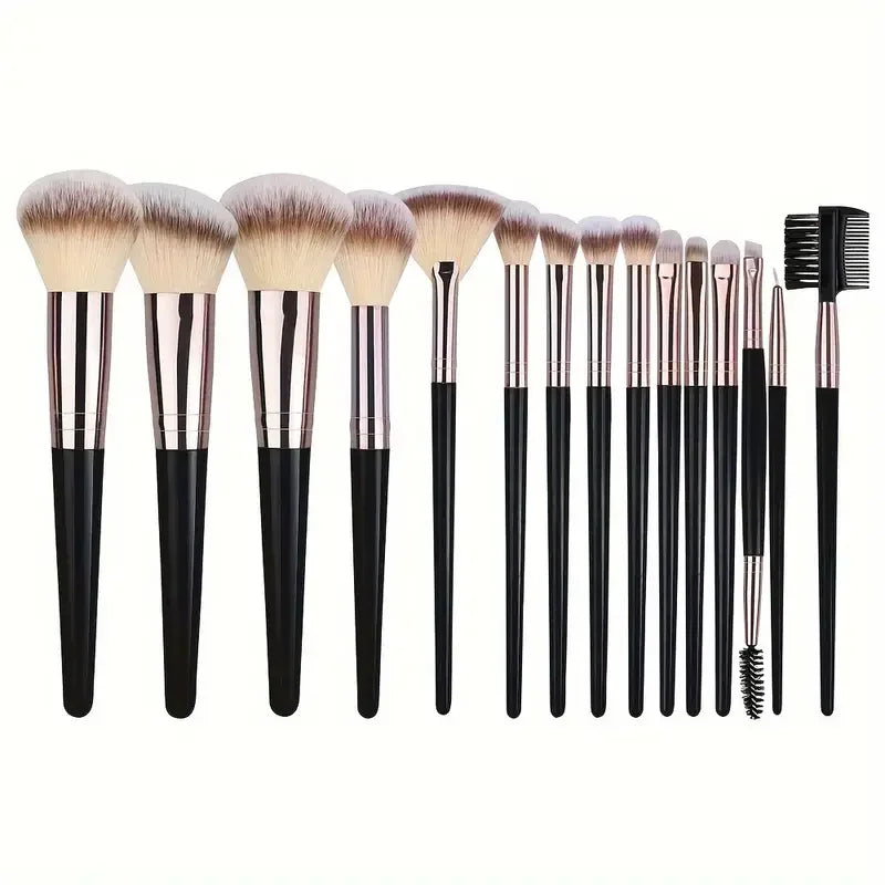 Set Pennelli Make-up Professionali – 3/10/15/18/20 pz, Setole Morbide, Fondotinta, Occhi, Blush e Contouring + Spugnetta Opzionale