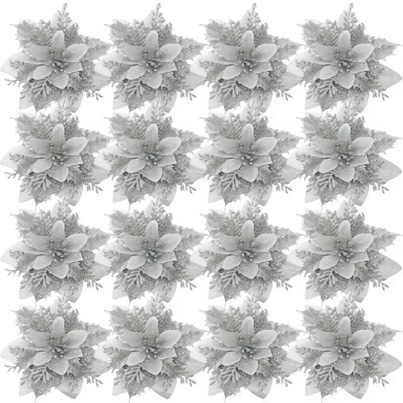 Stelle di Natale artificiali glitterate decorative