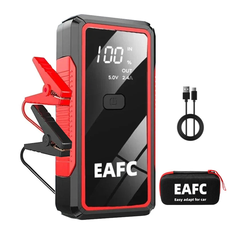 EAFC Avviatore di Emergenza Auto 2000A / 600A – Power Bank Portatile, Booster Batteria 12V per Diesel e Benzina