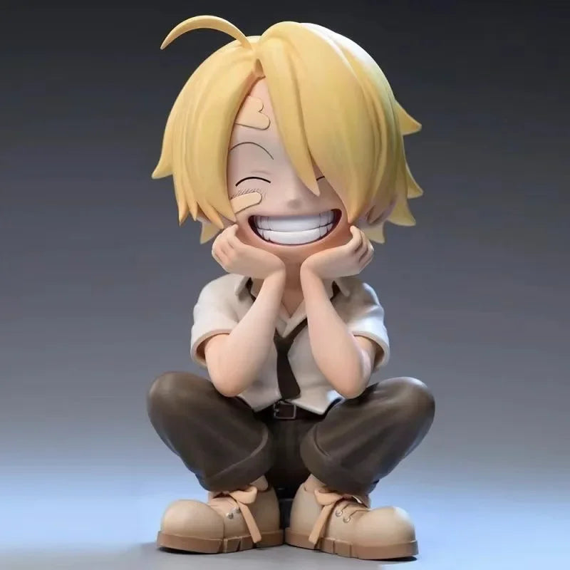 One Piece – Figura Q-Version Seduta 13cm | Luffy, Zoro, Sanji, Ace, Yamato | Modello PVC da Collezione, Idea Regalo