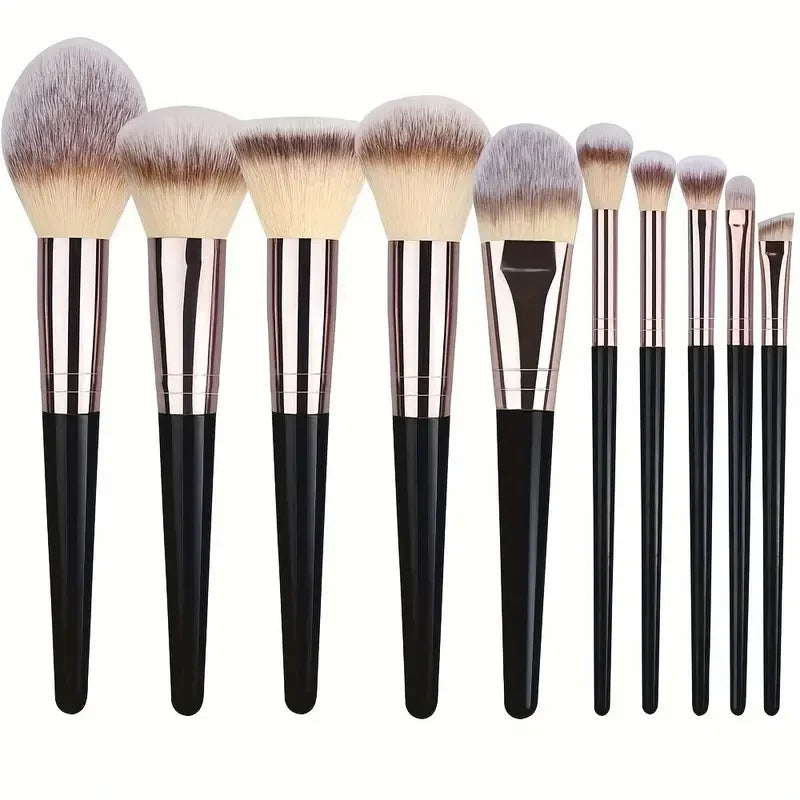 Set Pennelli Make-up Professionali – 3/10/15/18/20 pz, Setole Morbide, Fondotinta, Occhi, Blush e Contouring + Spugnetta Opzionale