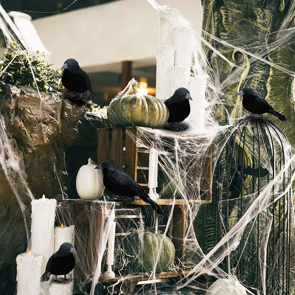 Corvo nero realistico decorativo per Halloween