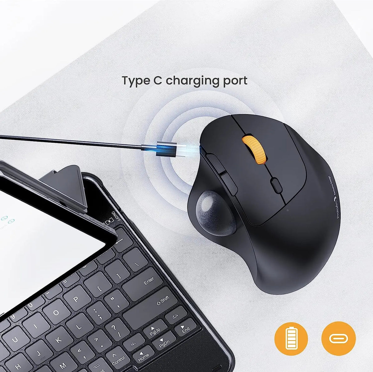Mouse trackball ergonomico ProtoArc EM04 Bluetooth