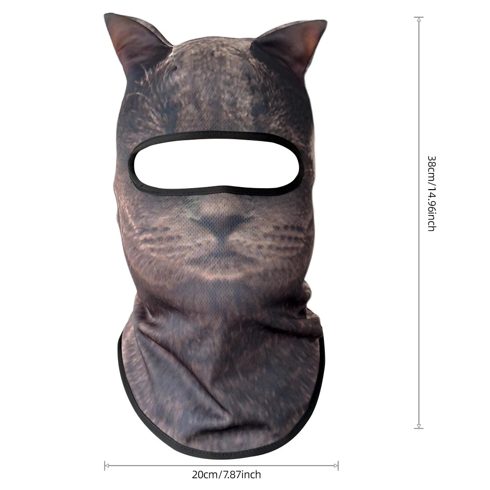 Passamontagna 3D Animali – Maschera Integrale per Moto, Bici, Sci, Protezione UV Collo e Viso